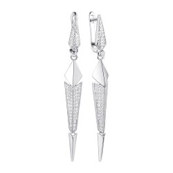 Серьги из серебра с фианитом (Арт.cz-e00893-x-w-x-x-w)