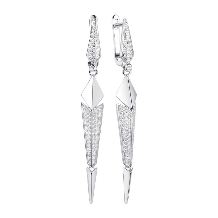 Серьги из серебра с фианитом (Арт.cz-e00893-x-w-x-x-w)