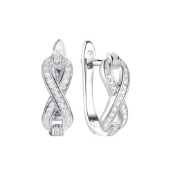 Серьги из серебра с фианитом (Арт.cz-e02233-x-w-x-x-w)