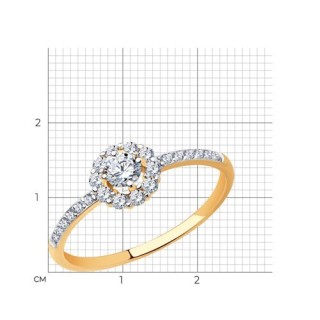 Кольцо из золота с фианитами «Сияние чувств» Соколов (арт.018993-4)