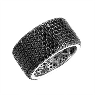 Кольцо со шпинелью «Чёрная Икра» из серебра 925 Fresh Jewelry (арт.02368)