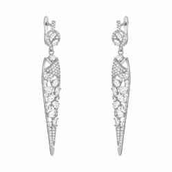 Серьги из серебра с куб. цирконием (Арт.pd-e00626-x-w-x-x-w)