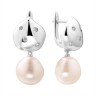 Серьги серебряные с жемчугом и фианитами «Baroque Elegance» Fresh Jewelry (арт.PI-E420-12-X-W-PN-X-W)