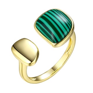 Кольцо серебряное с малахитом «Gravity Line» Fresh Jewelry (арт.RB-R01926-X-L-Mal-X-X)