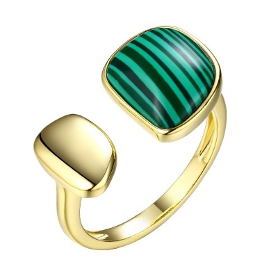 Кольцо серебряное с малахитом «Gravity Line» Fresh Jewelry (арт.RB-R01926-X-L-Mal-X-X)