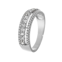 Кольцо из серебра с куб. цирконием (Арт.sl-r1642-1-x-w-x-x-w)