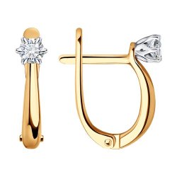 Серьги из комбинированного золота с бриллиантами (Арт.1021890)
