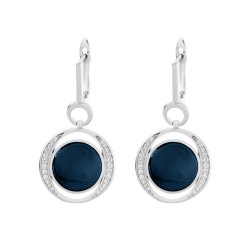 Серьги из серебра с керамикой и куб. цирконием (Арт.tc-e01096-vl-w-x-x-w)