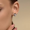 Серьги из серебра с фианитами «Чёрное сердце» Соколов (арт.94-122-00122-1)