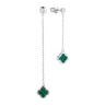 Серьги серебряные с малахитом и фианитами «Lucky Clover» Fresh Jewelry (арт.TC-E02156-X-W-Mal-X-W)