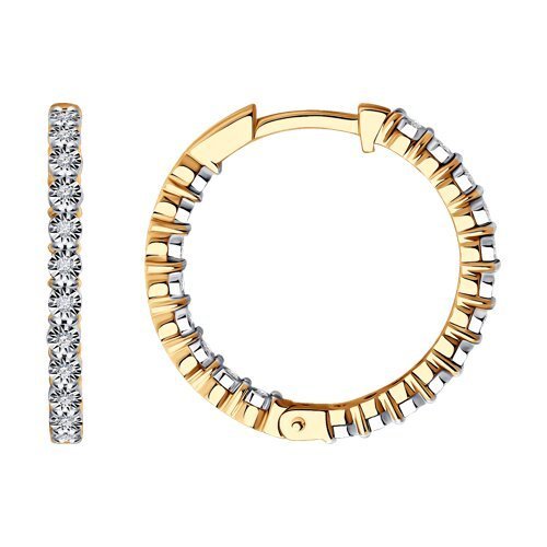 Серьги из комбинированного золота с бриллиантами (Арт.1022053)