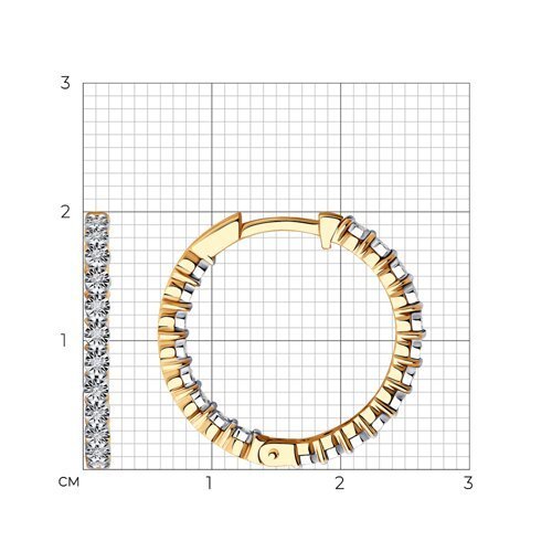 Серьги из комбинированного золота с бриллиантами (Арт.1022053)