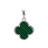 Кулон серебряный с малахитом «Lucky Clover» Fresh Jewelry (арт. P00206)