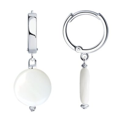 Серьги из серебра с перламутром (Арт.83020280)