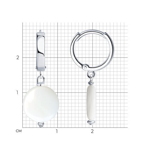 Серьги из серебра с перламутром (Арт.83020280)