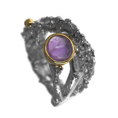 Серебряное кольцо BEAVERS с аметистом 1438a