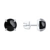 Серьги из серебра с агатом «Черный силуэт» Соколов (арт.94-322-02384-1)
