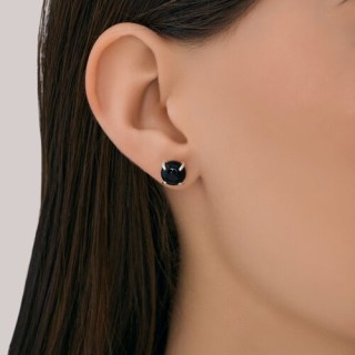 Серьги из серебра с агатом «Черный силуэт» Соколов (арт.94-322-02384-1)