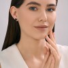 Серьги из серебра с агатом «Черный силуэт» Соколов (арт.94-322-02384-1)