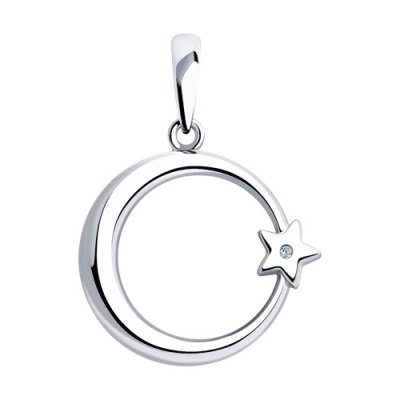 Подвеска из серебра с бриллиантом (Арт.87030067)