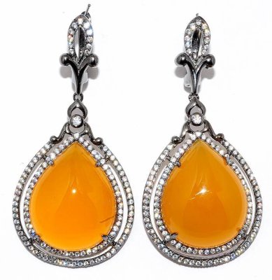 Серьги Серебряные крылья (Арт.22se000734c-1u-96-131_agat_kubcirkonii)