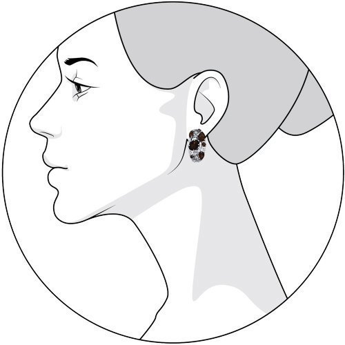 Серьги из серебра с раухтопазами и фианитами (Арт.92020229)