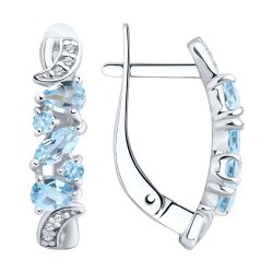Серьги из серебра с топазами и фианитами (Арт.92021778)