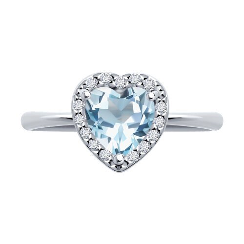 Кольцо из серебра с топазом и фианитами (Арт.92014451)