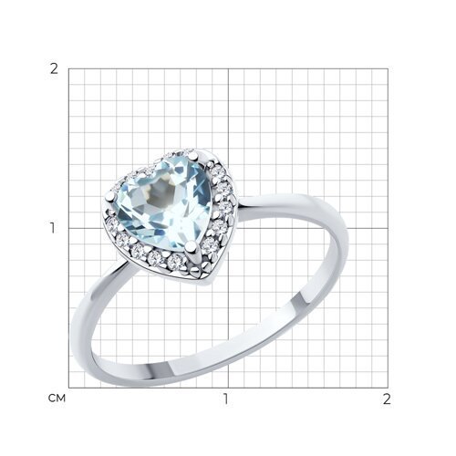 Кольцо из серебра с топазом и фианитами (Арт.92014451)