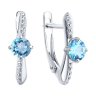 Серьги из серебра с топазами и фианитами (Арт.92022839)