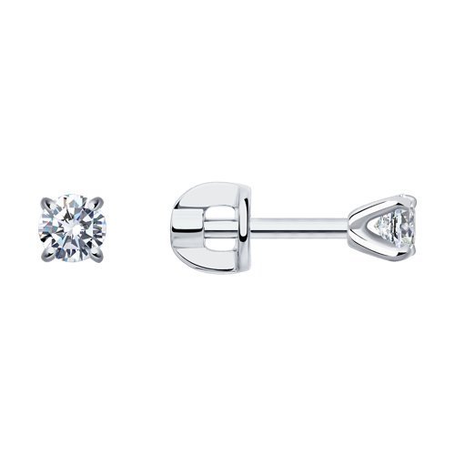 Серьги из белого золота с бриллиантами (Арт.1021835-3-66)