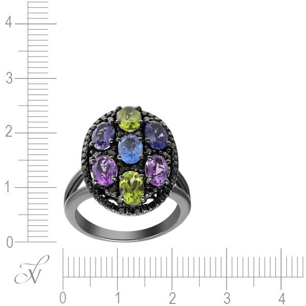 Кольцо из золота с бриллиантом и сапфиром (Арт.r01321k_ko_db_glsa_mc_blk)