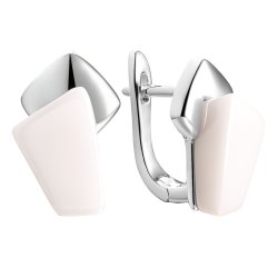 Серьги из серебра с керамикой (Арт.tc-e02455-w-w-x-x-x)