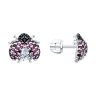 Серьги из серебра с корундами и фианитами (Арт.94026834)