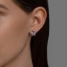 Серьги из серебра с корундами и фианитами (Арт.94026834)