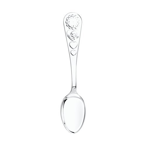 Ложка детская серебро с сердечком «Часы любви» Соколов (арт.2301010003)