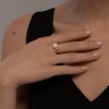 Кольцо из золоченого серебра с жемчугом и фианитами «Нежный Лотос» SOKOLOV (арт.02069)