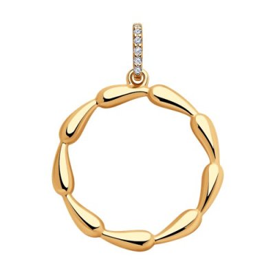 Кулон из золочёного серебра с фианитами «Золотое Кольцо Света» SOKOLOV (арт.93-130-01887-1)
