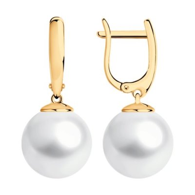 Серьги из серебра с жемчугом (Арт.93021191)