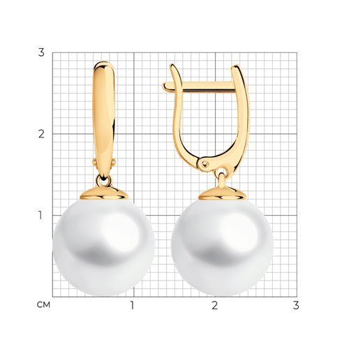 Серьги из серебра с жемчугом (Арт.93021191)