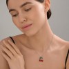 Колье из серебра с фианитами и эмалью «Вишнёвая нежность» Соколов (арт.9407)
