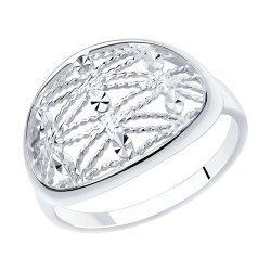 Кольцо из серебра с алмазной гранью (Арт.94-110-00719-1)