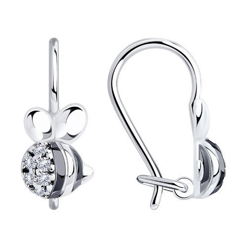 Серьги из серебра с фианитами (Арт.94-120-00987-1)