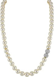 Ожерелье из серебра с жемчугом и кристаллом swarovski (Арт.32l-sk-3)