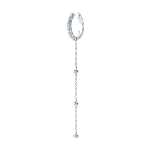 Серьга из серебра с фианитами (Арт.94170336)