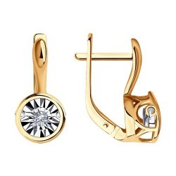 Серьги из комбинированного золота с бриллиантами (Арт.51-220-01243-1)