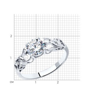 Кольцо из серебра с фианитом «Игра света» Соколов (арт.94010858)
