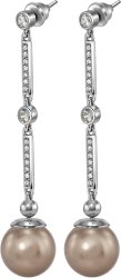Серьги из серебра с жемчугом и кристаллом swarovski (Арт.aas-5-12-9-s)