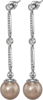 Серьги серебряные с жемчугом и куб. цирконием «Beautiful 9S» Rivoli (арт.AAS-5-12-9-S)
