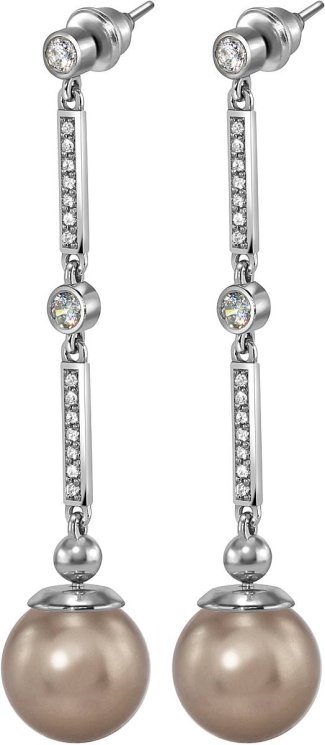 Серьги из серебра с жемчугом и кристаллом swarovski (Арт.aas-5-12-9-s)